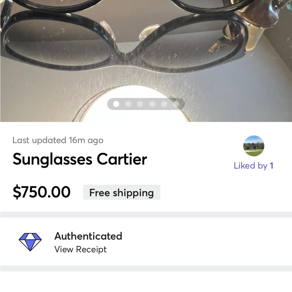Cartier Black Sunglasses with Gold Accents